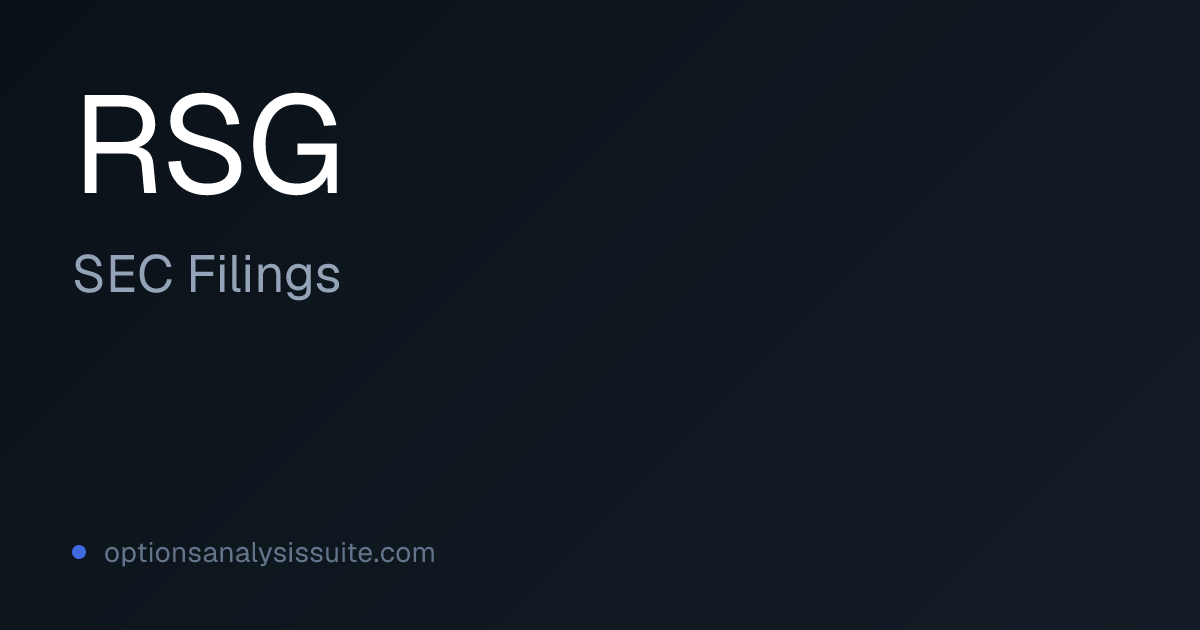 RSG Stock SEC Filings | OAS