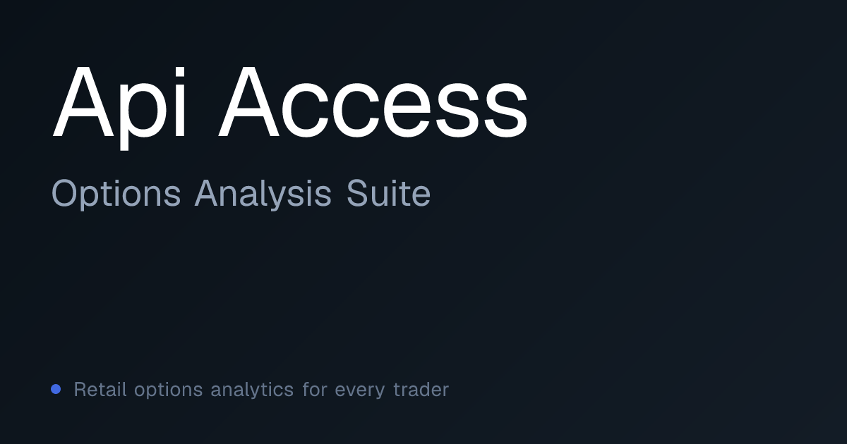 Options Analytics API: REST + WebSocket Developer Access | OAS