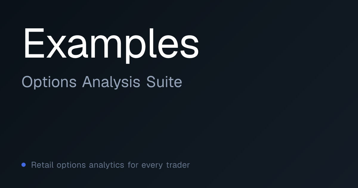 Practical Examples - Options Pricing | Options Analysis Suite