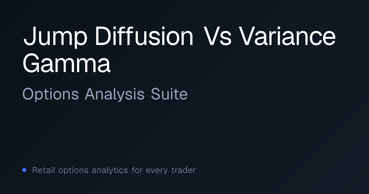 Jump Diffusion vs Variance Gamma: Tail-Risk Models | OAS