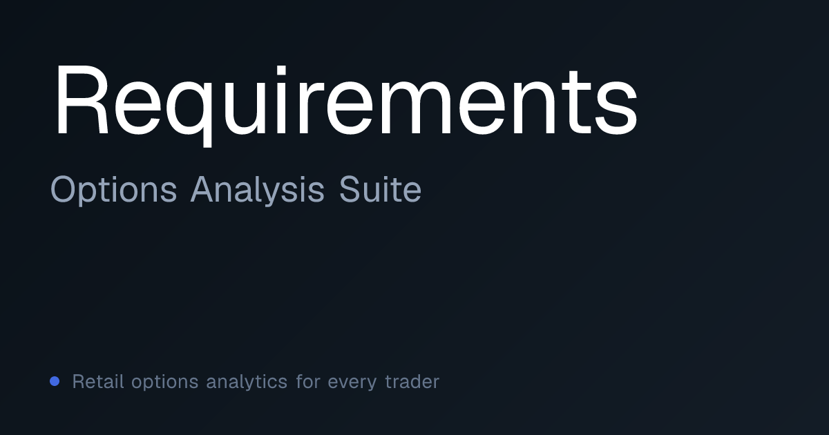 Technical Requirements - Browser & System | Options Analysis Suite